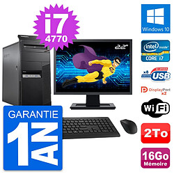 PC Tour Lenovo M83 Ecran 22" Intel i7-4770 RAM 16Go Disque 2To Windows 10 Wifi · Occasion 