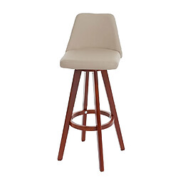 Acheter Mendler Tabouret de bar HWC-C43, chaise de bar tabouret de comptoir, bois similicuir pivotant ~ crème