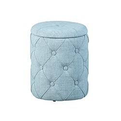 Alter Pouf de rangement en tissu matelassé gris clair, 34x34x40 cm