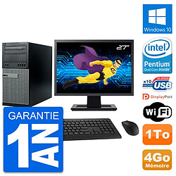 PC Tour Dell 790 MT Ecran 27" Intel G630 RAM 4Go Disque Dur 1To Windows 10 Wifi - Occasion