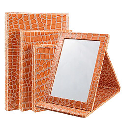 Acheter Wewoo 2 PCS Carré Stand Cuir Maquillage Miroir Alligator Motif Portable Cosmetic MirrorMarronTaille M15x20.5x1.6CM