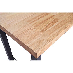 Pegane Table haute en bois coloris chêne nordique / pieds noir - Longueur 120 x profondeur 70 x Hauteur 100 cm