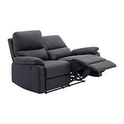 Acheter Vente-Unique Canapé 2 places relax électrique en tissu gris anthracite LUNANO