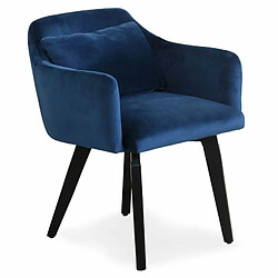 Paris Prix Lot de 2 Fauteuils Velours Scanda 70cm Bleu