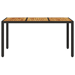 Avis vidaXL Table de jardin et dessus en bois d'acacia noir résine tressée