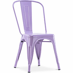 ICONIK INTERIOR Chaise de salle à manger Stylix design industriel en Métal - Nouvelle édition Violet pastel