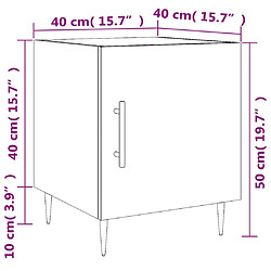 vidaXL Tables de chevet 2 pcs chêne fumé 40x40x50 cm bois d'ingénierie pas cher