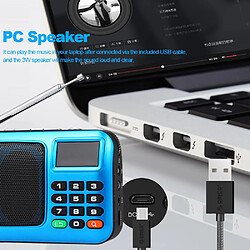 Universal Mini radio FM portable PC haut-parleur lecteur de musique USB TF cassette écran LED récepteur stéréo HIFI radio FM numérique(Bleu)