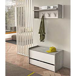 Avis Alter Meuble d'entrÃ©e moderne avec Ã©tagÃ¨re Ã  chaussures, 100% Made in Italy, Coffre avec deux conteneurs, cm 90x40h46, Couleur blanc et bÃ©ton