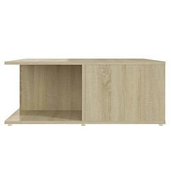 Maison Chic Table basse,Table Console Table d'appoint, Table pour salon Blanc et chêne sonoma 80x80x31 cm Aggloméré -MN94476 pas cher