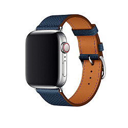 Wewoo Pour Apple Watch 3/2/1 Génération 42mm Cross Bande Universelle en Cuir Bleu Foncé 