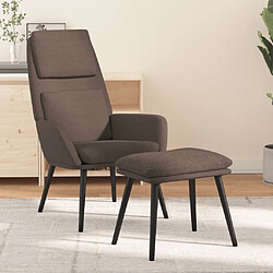 vidaXL Chaise de relaxation avec tabouret Taupe Tissu