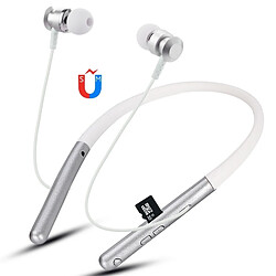 Wewoo Écouteur Bluetooth F108 Oreillette à suspension à coude 4.2prise en charge de la lecturede la musiquedu contrôle du volume et de la réponse argent 