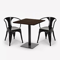 Avis Ahd Amazing Home Design ensemble 2 chaises style et table horeca 70x70cm bar restaurants starter - Noir