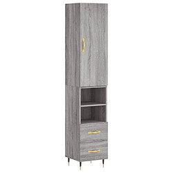 Maison Chic Buffet,Meuble de Rangement,commode pour salon,Cuisine Sonoma gris 34,5x34x180 cm Bois d'ingénierie -MN95585