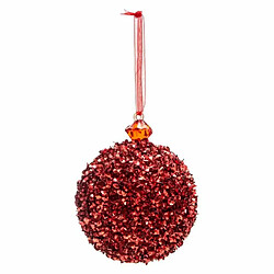 Paris Prix Boule de Noël Sequins Paillettes Soir 8cm Rouge