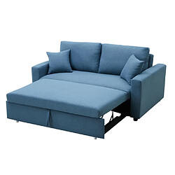 Acheter Vente-Unique Canapé 3 places convertible en tissu INIZOR - Bleu