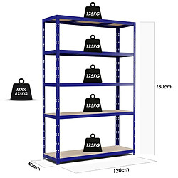 Avis Eurospen Etagère de rangement modulable et polyvalente pour atelier, garage, cave... Charge Lourde max 875kg -180x120x40cm - Bleu