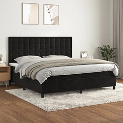 Maison Chic Lit Adulte - Lit simple Lit à sommier tapissier et matelas moelleux - Meuble de Chambre - Noir 200x200 cm Velours -MN36883