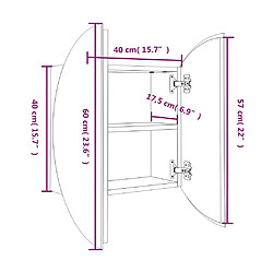 vidaXL Armoire de salle de bain miroir rond et LED Blanc 40x40x17,5 cm pas cher