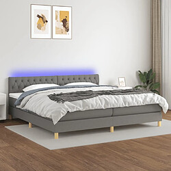 Sommier à lattes,Cadre à lattes de lit et matelas et LED pour Adulte Gris foncé 200x200 cm -MN46272