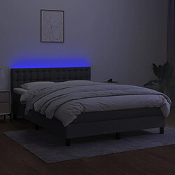 Avis vidaXL Sommier à lattes de lit et matelas et LED Gris foncé 140x190 cm