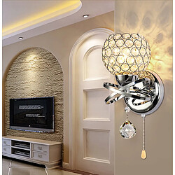 Stoex 2x Applique murale style moderne pendentif en cristal Porte-lumière avec Power Pull commutateur Lampes Murales Cristal E14 Socke