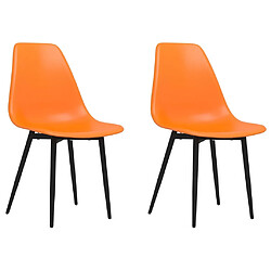 Maison Chic Lot de 2 Chaises à manger,Chaise pour cuisine,Solide Structure orange PP -MN10915