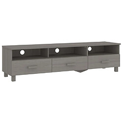 Maison Chic Meuble TV scandinave - Banc TV pour salon HAMAR Gris clair 158x40x40 cm Bois massif de pin -MN76482