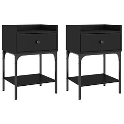 vidaXL Tables de chevet 2 pcs noir 40,5x31x60 cm bois d’ingénierie