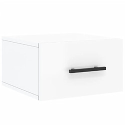 Maison Chic Table de chevet murale - Table de Nuit blanc brillant 35x35x20 cm