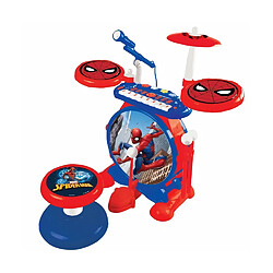 SPIDER-MAN Batterie Électronique Lumineuse Complete avec clavier, cymbales et tabouret - LEXIBOOK