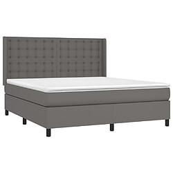 Avis vidaXL Sommier à lattes de lit matelas LED Gris 160x200 cm Similicuir