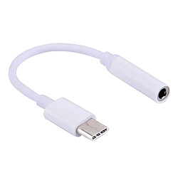 Wewoo Adaptateur blanc audio USB-C / Type-C vers Jack 3,5 mm, Longueur: environ 10cm 