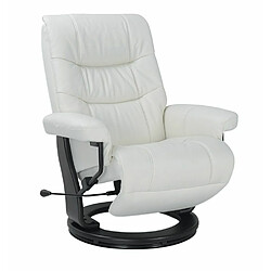 MY NEW DESIGN MAX - Fauteuil de Relaxation Design en Cuir Blanc 