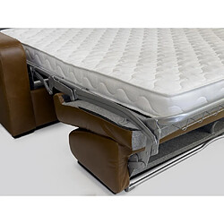 Acheter Vente-Unique Canapé 4 places convertible express en cuir de buffle vintage caramel matelas 14 cm BEVIS