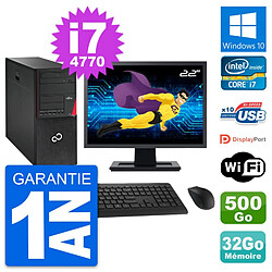 PC Tour Fujitsu P720 Ecran 22" i7-4770 RAM 32Go Disque 500Go Windows 10 Wifi · Occasion 