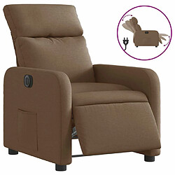 Maison Chic Fauteuil Relax pour salon, Fauteuil inclinable électrique Marron Tissu -GKD12580