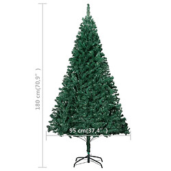 Acheter vidaXL Arbre de Noël artificiel pré-éclairé et boules vert 180 cm PVC