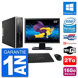 PC HP 8300 Elite SFF Ecran 22" Intel G630 RAM 16Go Disque 2To Windows 10 Wifi - Occasion