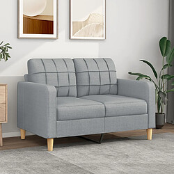 Maison Chic Canapé à 2 places,Sofa de Salon,Canapé droit Gris clair 120 cm Tissu -GKD897289