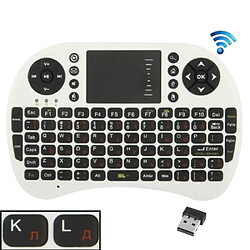 Wewoo UKB-500-RF 2.4GHz Mini souris clavier blanc sans fil avec pavé tactile et récepteur USB, anglais / russe