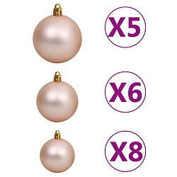 vidaXL Sapin de Noël mince pré-éclairé et boules vert 180 cm pas cher