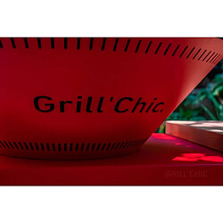 Grill' Chic Braséro barbecue Le Traditionnel Ø 103 cm à DOUBLE CUVE en alu rouge