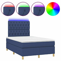 Maison Chic Lit adulte- Lit + matelas + LED,Sommier à lattes de lit matelas et LED bleu 120x190 cm tissu -GKD78549