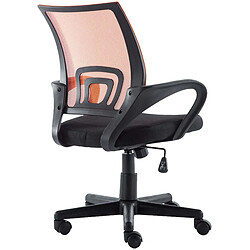 Decoshop26 Fauteuil de bureau sur roulettes hauteur réglable en maille de filet de nylon orange 10_0002500