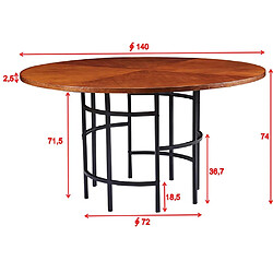 Furniture Fashion Table ronde en MDF Copenhagen 140 cm.