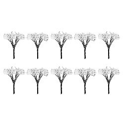 10xModel Railway Miniature Winter White Flower Arbres Modèle Train Arbres 4cm Arbre miniature de chemin de fer