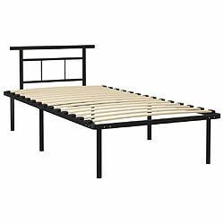 Maison Chic Lit adulte - Lit simple Cadre de lit,Structure du lit Contemporain Noir Métal 100x200 cm -MN38184