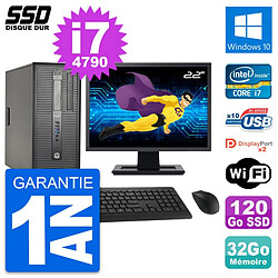 PC Tour HP ProDesk 600 G1 Ecran 22" i7-4790 RAM 32Go SSD 120Go Windows 10 Wifi · Occasion 